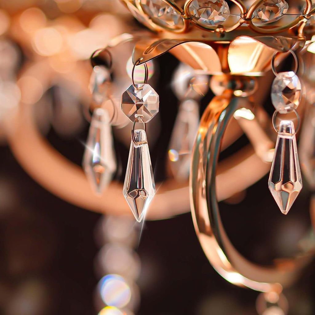 50PCS Premium Clear Crystal Teardrop Prism 2.4" -Crystal Glass Baroque Chandelier Pendant Drop Loose Beads Suncatcher