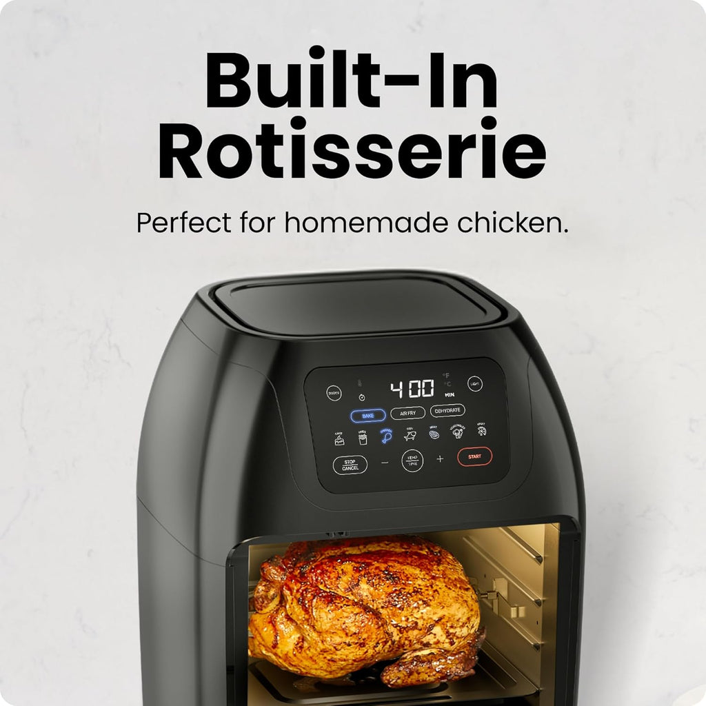 Multifunctional Digital Air Fryer+ Rotisserie, Dehydrator, Convection Oven, 17 Touch Screen Presets Fry, Roast