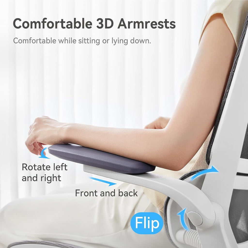 Ergonomic, Desk Chair with 3D Flip-up Armrests, Computer Chair with Dual Back Design and Adaptive Dynamic