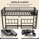 Heavy Duty Triple Bunk Bed for 3, Twin Over Twin Over Twins with Guardrails and Ladder, Metal Bunk Bed