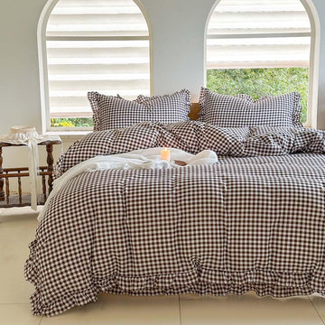Mocha Gingham Comforter Set