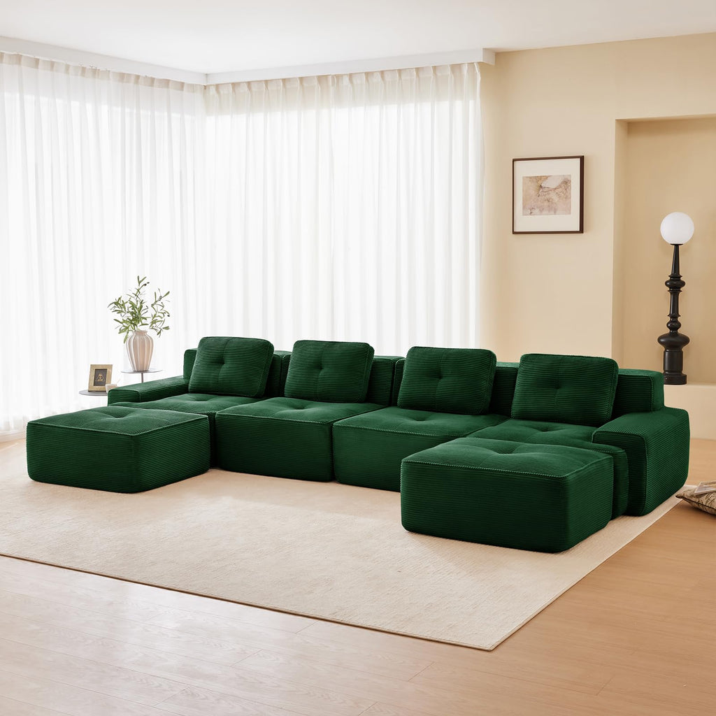 Corduroy Modular Sectional Sofa, Oversized Cloud Couches