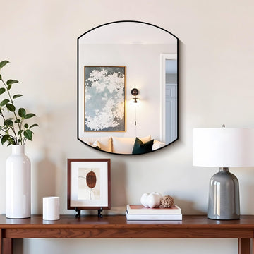 Bathroom, 18x24 Inch Black Oval Wall Mounted with Thin Metal Frame, Modern Bathroom Vanity Mirrors for Over Sink