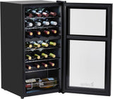 28-Bottle Dual Zone Compressor Wine Cooler, Freestanding Compact Mini Wine Fridg