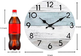 Wall Clock Silent Non-Ticking 14 Inch Battery Operated Country Large Retro Rustic and Beach Style Decorative for