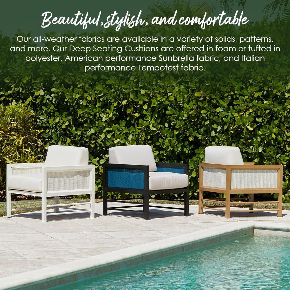 Deep Seating Outdoor Chair Cushion, Navy Blue, 24" x 27" | Patio Furniture Cushion, Deep Seat with Pillow Back, Made