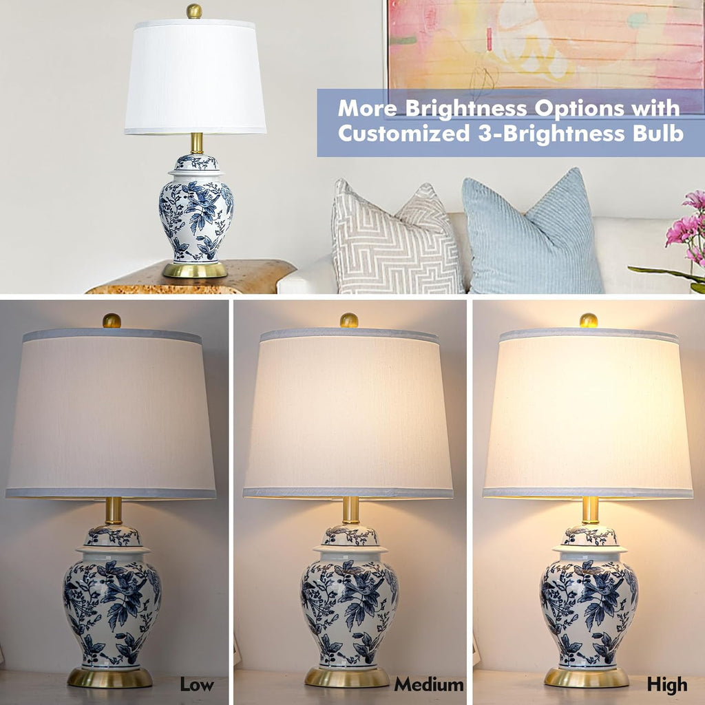 Chinoiserie Table Lamp 23'' Ceramic Table Lamp