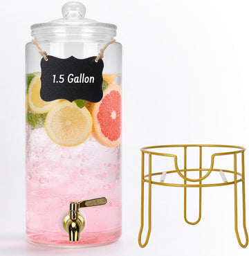 1.5 Gallon Beverage Dispenser With Airtight Lids - Set of 2