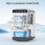Ice Maker Countertop, Portable Ice Machine with Self-Cleaning, 8 Cubes in 6 Mins, 26 lbs/24Hrs, Quiet Commercial
