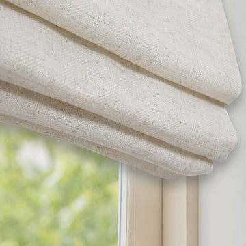 Linen Oatmeal Cordless Roman Shades for Windows, Custom Blackout Light Filtering Roman Window Shades, Washable Fabric