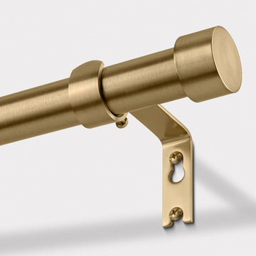 Warm Gold Curtain Rod, Heavy Duty Brass Curtain Rods for Window, 1" Diameter Adjustable Window