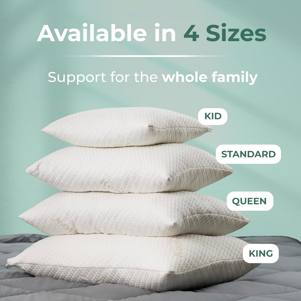 Standard Shredded Memory Foam Pillow for Sleeping - Cooling and Neck, Back, and Shoulder Support - Ideal for Side