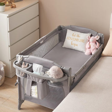 4 in 1 Baby Bassinet Bedside Sleeper, Baby Bedside Crib 4 Functions, Bedside Bassinet Crib Sleeper, Playard, Changing