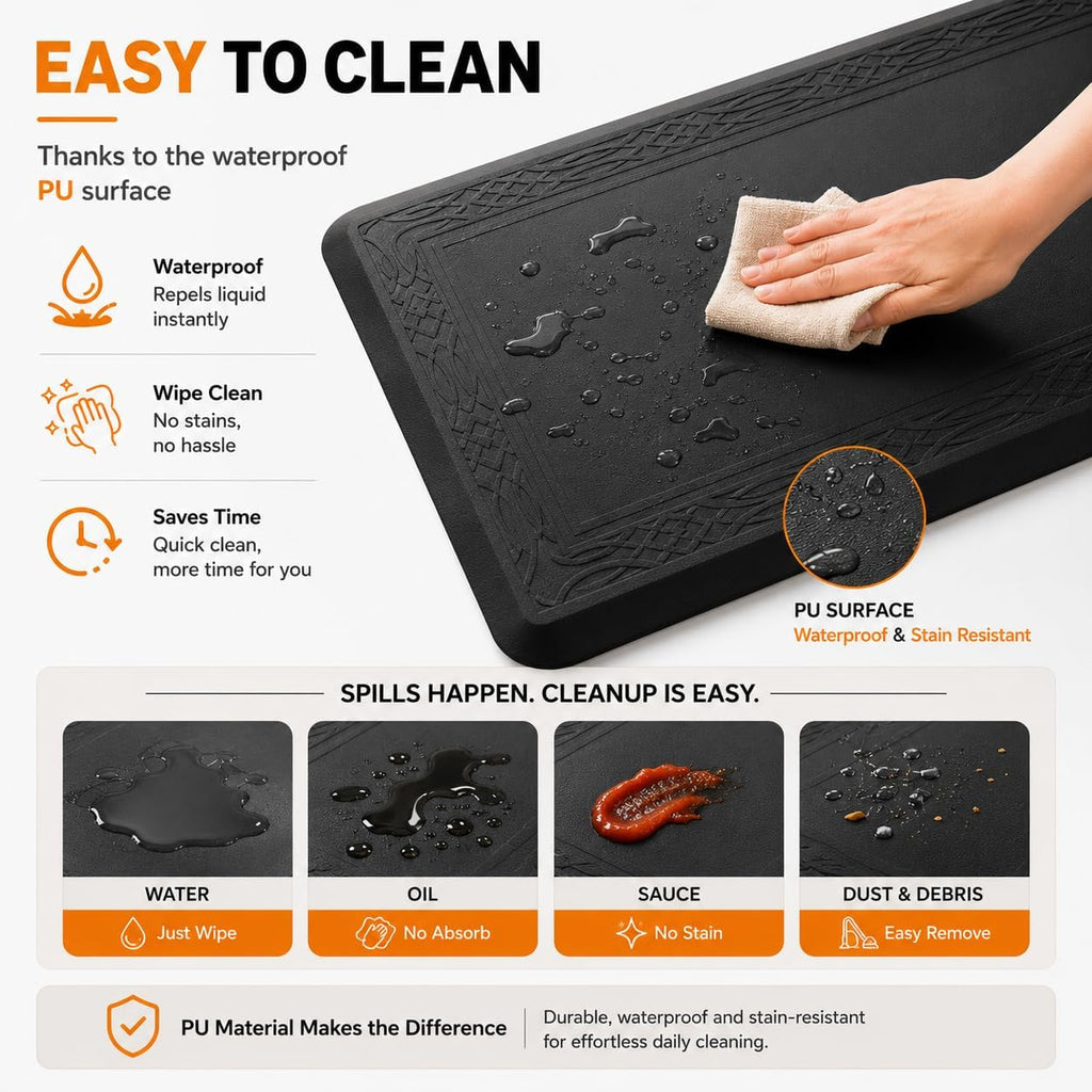24 x 60 Inch Extra Support Anti Fatigue Comfort Kitchen Mat, Waterproof Long Kitchen Runner, Non-Slip Standing Desk
