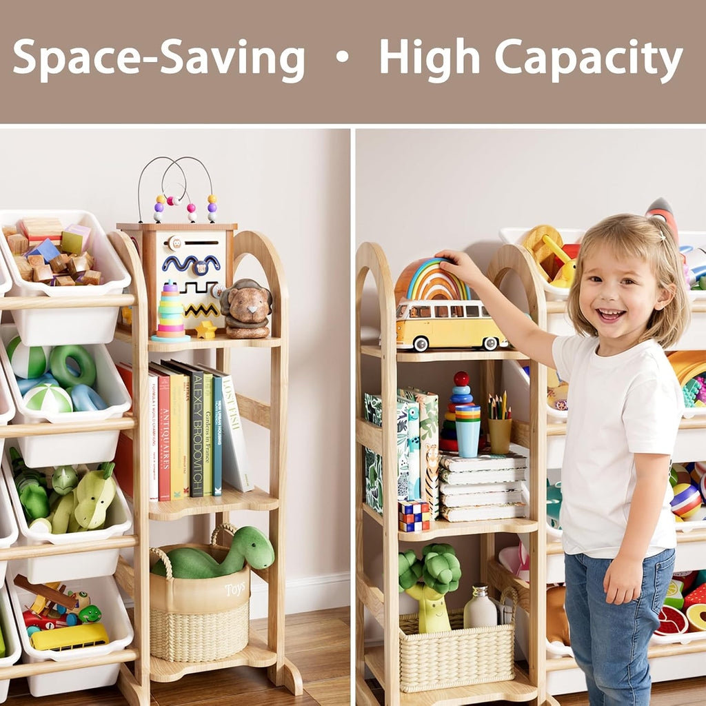 Kids Toy Storage Organizer - Toy Organizers and Storage with 6 Shelves and 12 Bins,Kids Toy Organizer , 53 Inches