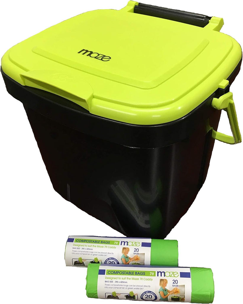 Two Stage 65 gal Compost Tumbler with Large Double Doors and Open Frame and Comes with Compost Cart, 1.85 Gal Kitchen