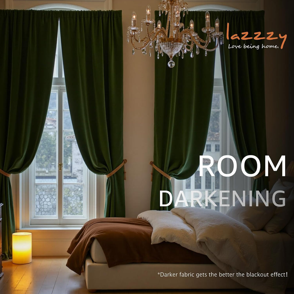 Velvet Blackout Curtains Thermal Insulated Curtains Room Window Drapes Super Soft Luxury Curtains for Living Room