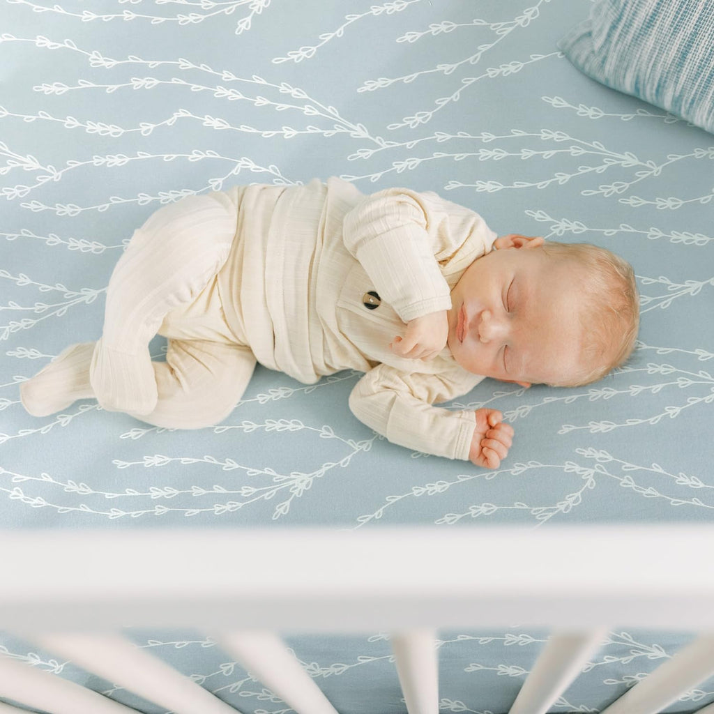 Stretch Ultra Soft Jersey Knit Fitted Crib Sheets Set 2 Pack, Universal Fit All Standard Crib Mattress Pads Safe and