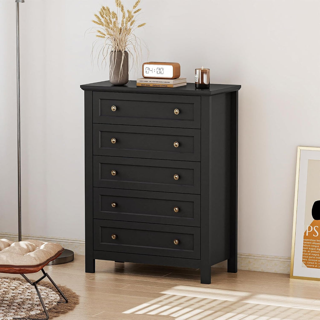 Farmhouse Dresser Nightstand Sets, 4-Piece Bedroom Furniture Set | 5/6 Drawer Dresser Closet & 3 Drawer Nightstand