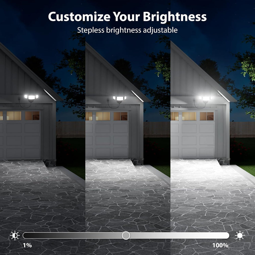 Dusk to Dawn Outdoor Lighting, Plug in Flood Light, Remote, Black | 100W 10000LM LED Security Light with Photocell, 2