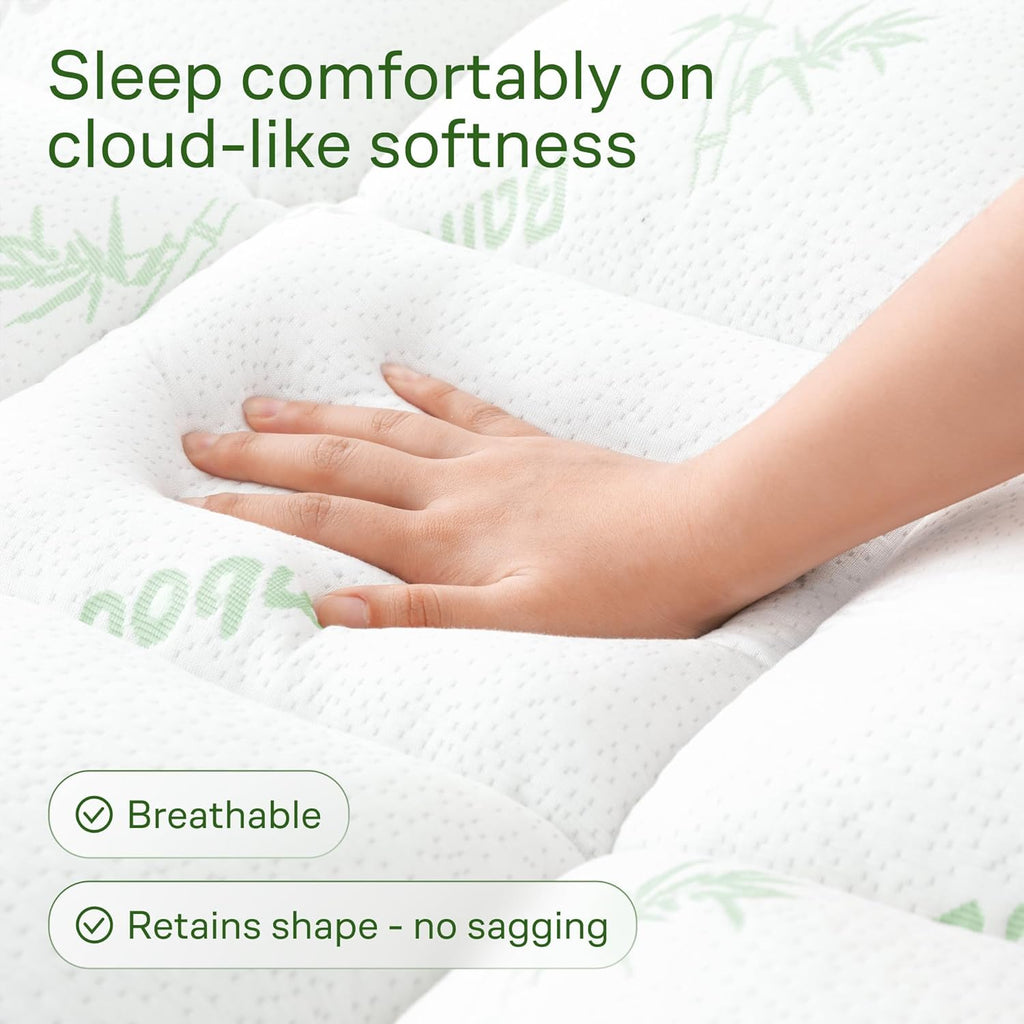 Ultra Soft & Cooling Mattress Topper - Cal King Size | Rayon Derived from Bamboo, Pillow Top Mattress Pad, 20" Deep