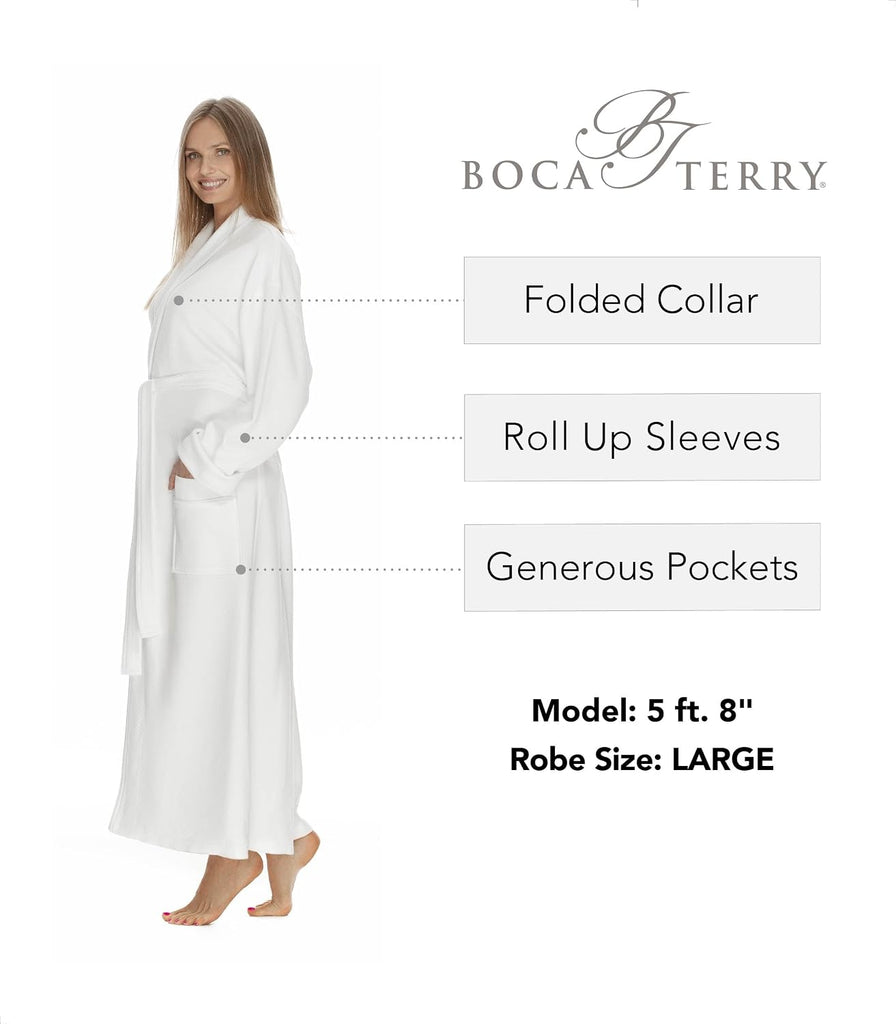 Terry Women's Soft Waffle Robe, Long Hotel Bathrobe, Spa Bath Robes | soft, luxury knit bath robe for women