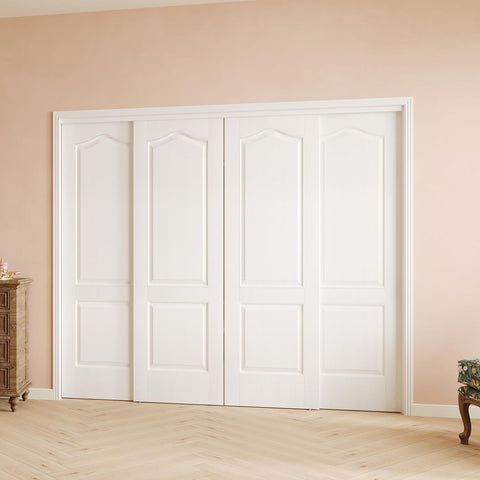 Sliding Closet Doors, 96" x 80" (Double 48") Bypass Closet Door, 2-Panel Interior Sliding Door with 