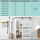 36" x 84" Glass Barn Door with 6.6 FT Hardware Kit, Handle & Floor Guide, Pre-Drilled Sliding Barn D