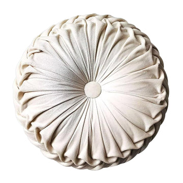 Round Throw Pillow Velvet Pleated Round Pillow Cushion