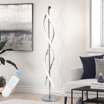 LED Modern Floor Lamp, 40W 3 Colors Stepless Dimmable and Color-Changing Bright Floor Standing Lamp, 60" Unique