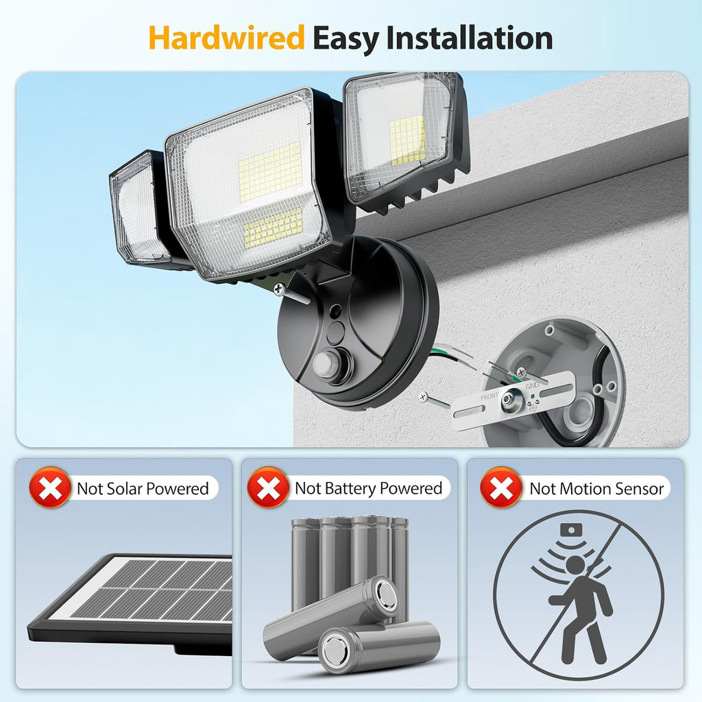 90W Dusk to Dawn Outdoor Lighting,10000lm Flood Lights Outdoor,IP66 Waterproof Black LED Security Light with