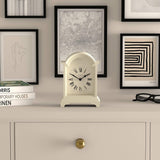 Bistro Mantel Clock - Small Classic Arch top Carriage Clock Design - Pale Cream - Contemporary Classic Style for Mantel, Desk, Table,...