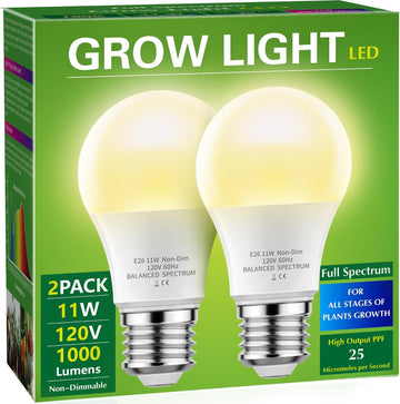 Grow Light Bulbs, LED Grow Light Bulb A19 Bulb, Full Spectrum