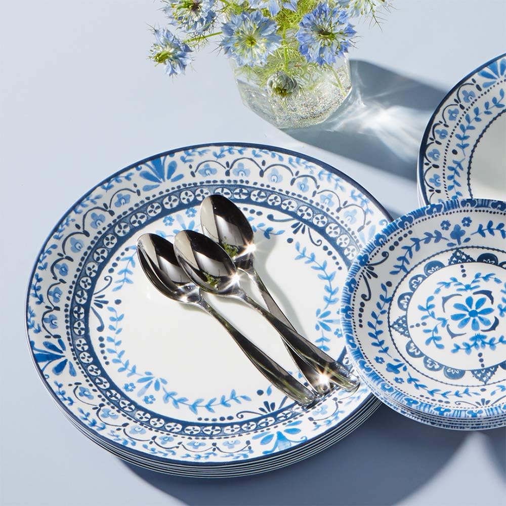 Vitrelle 18-Piece Service for 6 Dinnerware Set, Triple Layer Glass and Chip Resistant