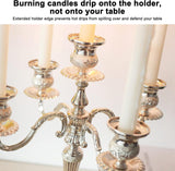 Gold Candle Holders,Metal Candelabra,5 Arms Wedding Event Candle Stand,Holiday Decorative Accessories Vintage Modern