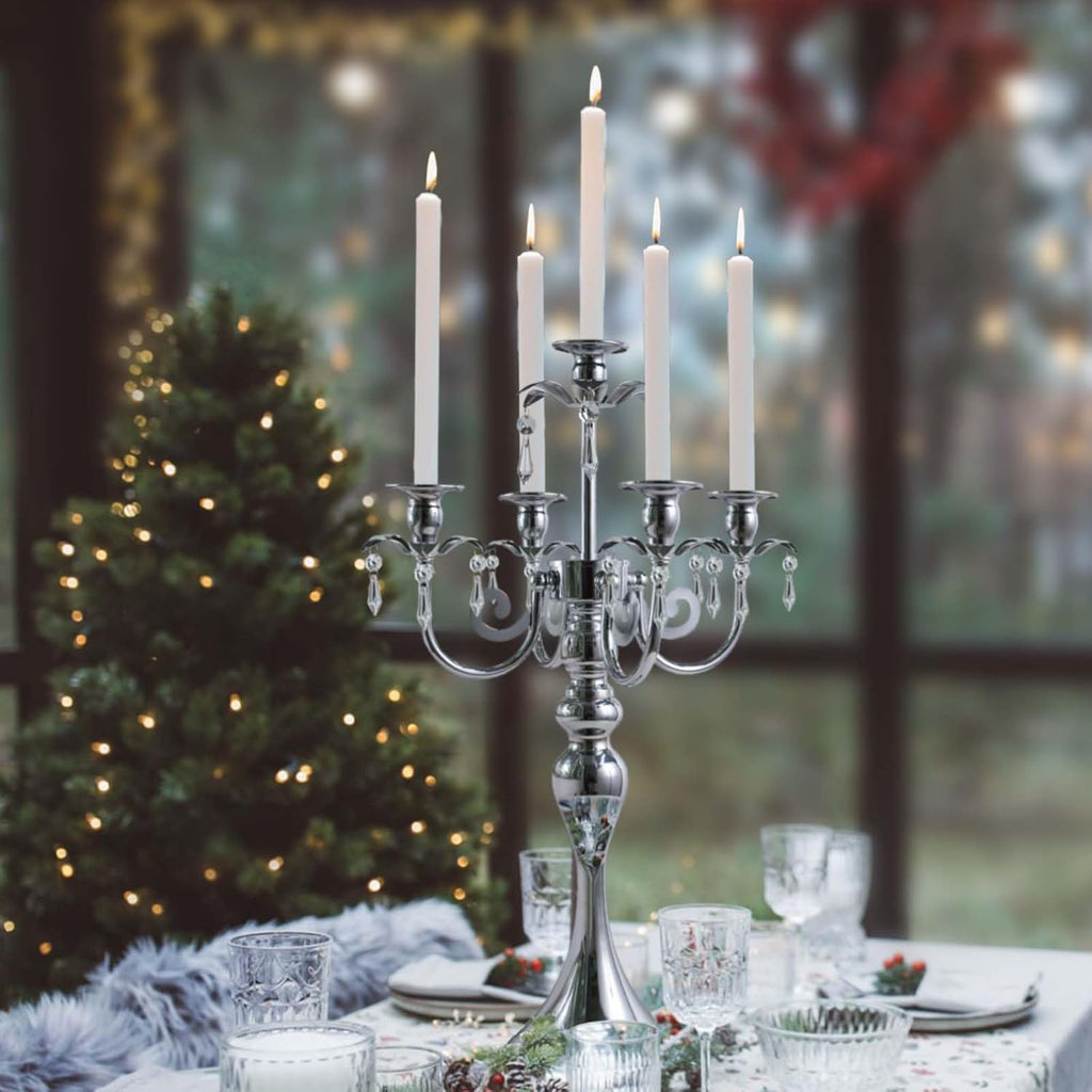 20.3'' Tall 5 Arm Candle Holder Centerpiece for Table, Metal Candelabra Candle Holder, Retro Candlestick Table