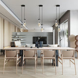 Raindrop Pendant Lights Kitchen Island Teardrop Black Hanging Light Fixtures Clear Solid Glass Pendant Light Modern Chandeliers for Dining Room Porch Corridor Living Room (2-Light) A121-B0DNDNBSCQ