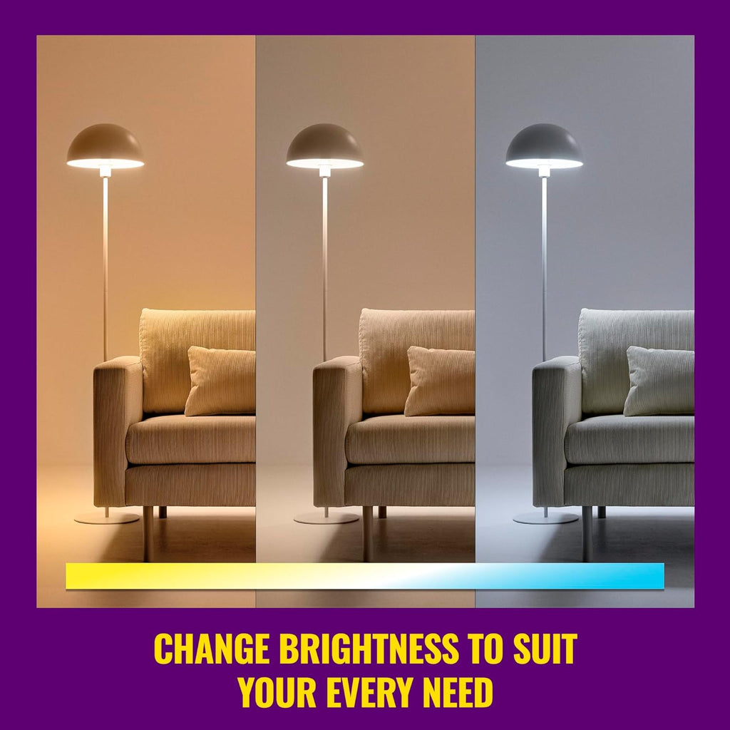Smart Light Bulbs, 2-Pack, Color A19 60W 800LM E26 Indoor LED Lights, Smart Bulbs with Motion Detection, Control with Voice or App