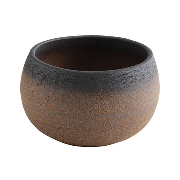 Banko Bonsai Pot 3.9in, Handmade Japanese Planter, Brown and Black