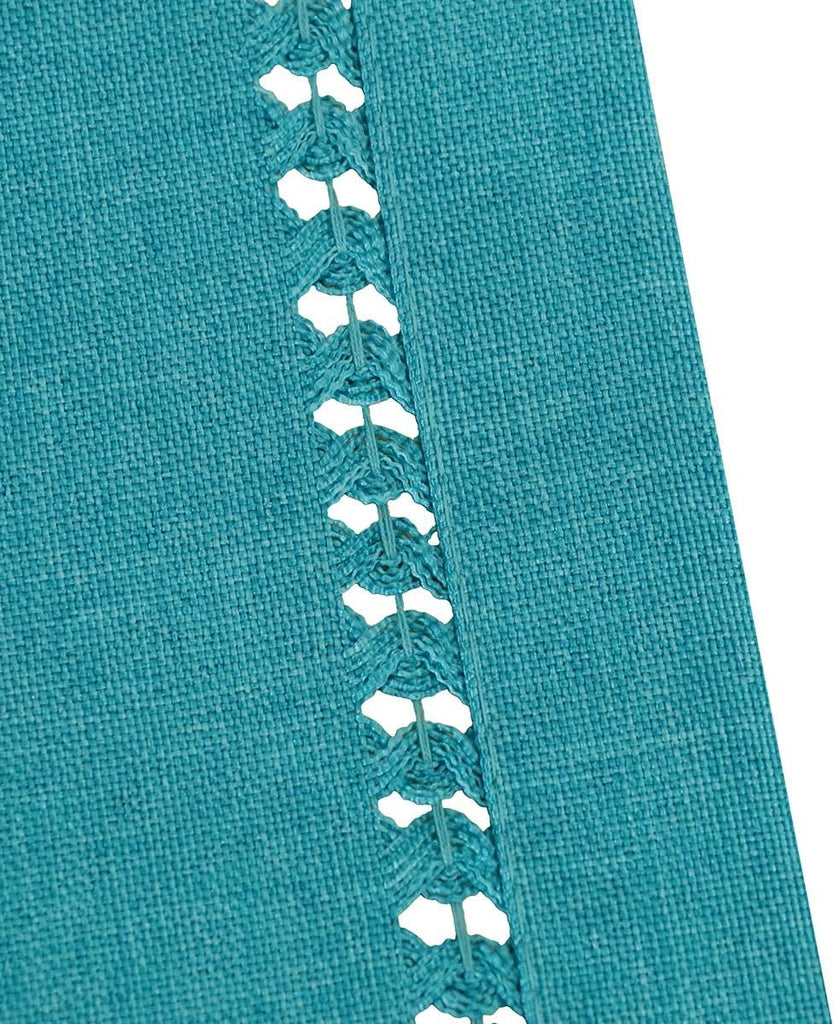 Solid Teal Color Hemstitched Tablecloth (Square 54 Inches)