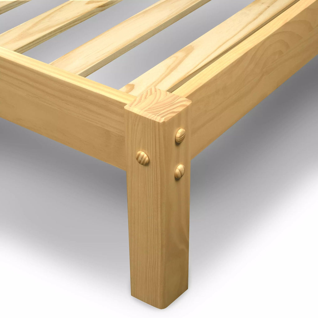 Shaker Panel Platform Bed, Full, Natural Solid Wood
