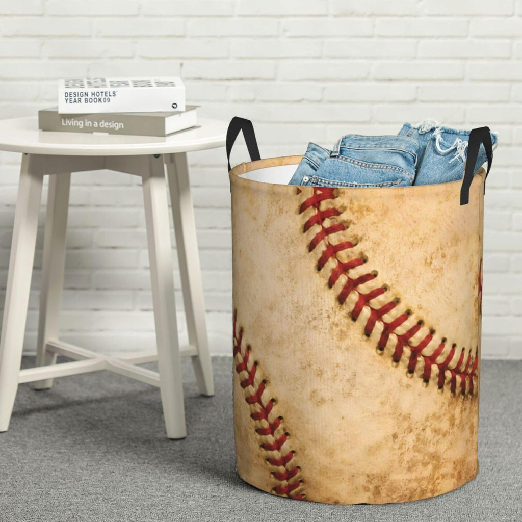 Baseball Texture Laundry Basket Laundry Hamper With Handles Collapsible Laundry Baskets Storage Basket For Room