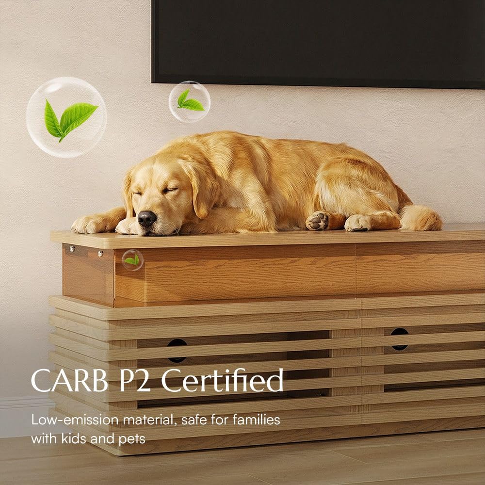 71'' Fully Assembled TV Stand with Adjustable LED Lights, Oak