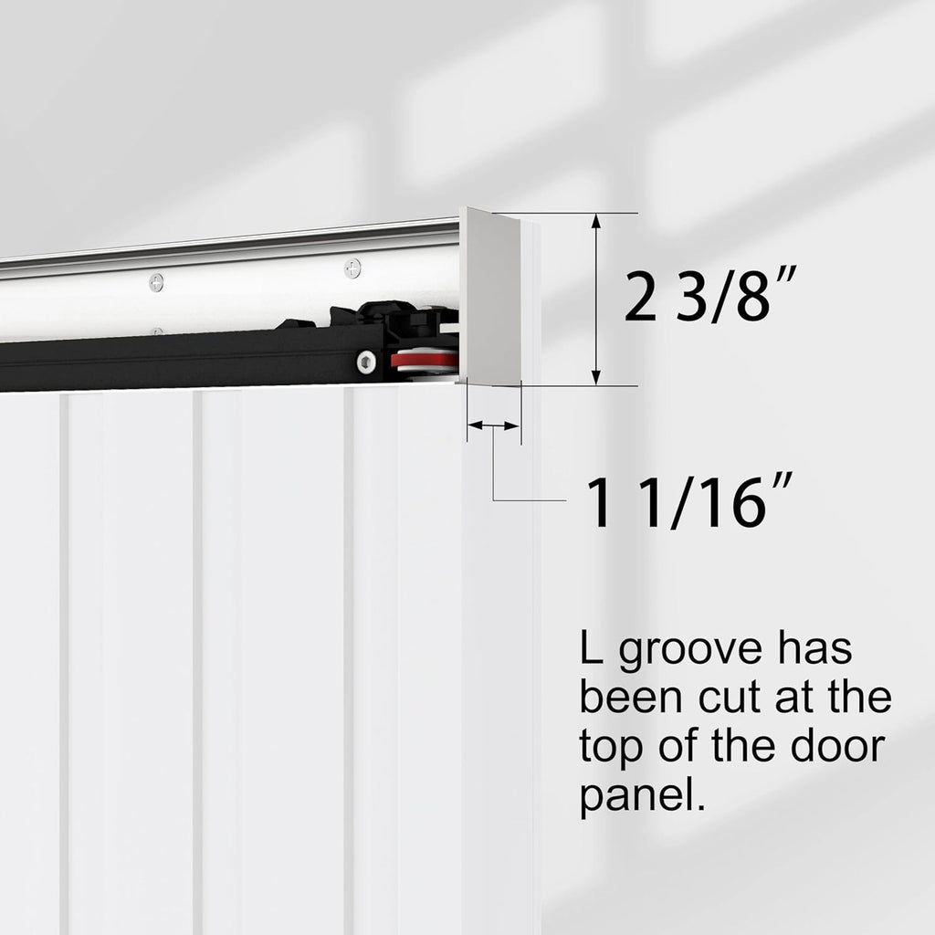 40"x86" Concealed Sliding Barn Door with Soft Close Hardware Kit, White Hidden Door for Opening 32"-