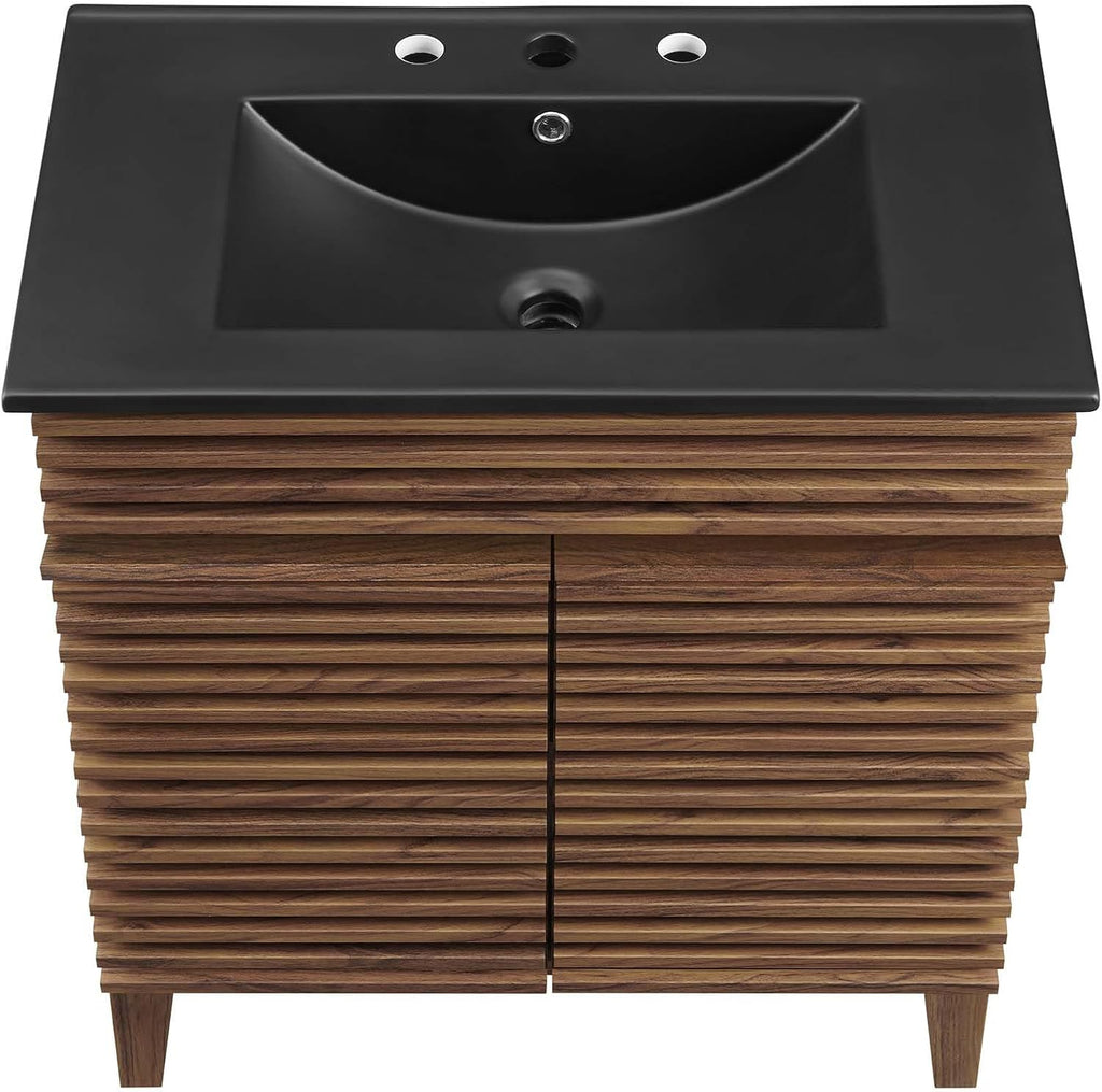 Render 30" Bathroom Vanity with Sink in Walnut Black