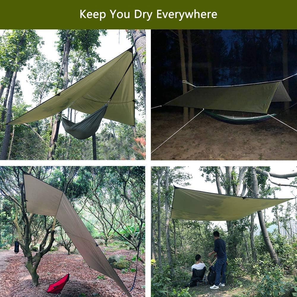 Hammock Camping with Rain Fly Tarp and Net, Portable Camping Hammock Double Tree Hammock Outdoor Indoor Backpacking