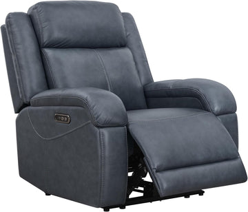 Genuine Leather Power Recliner Chairs for Adults, Wall Hugger RV Recliner with Power Headrest & Charging Ports