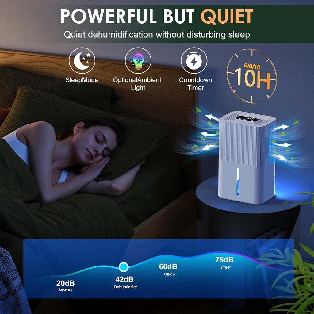 Portable Home Dehumidifier for Basements Bathroom Bedroom|91 OZ Tank|900 sq.ft Coverage|Quiet Smart Design with Auto