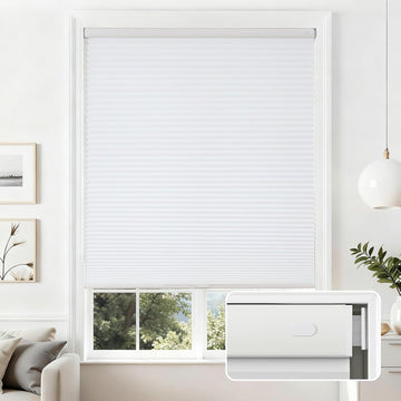 No Drill Cordless Cellular Shades, 15" W x 36" H, Linen Beige