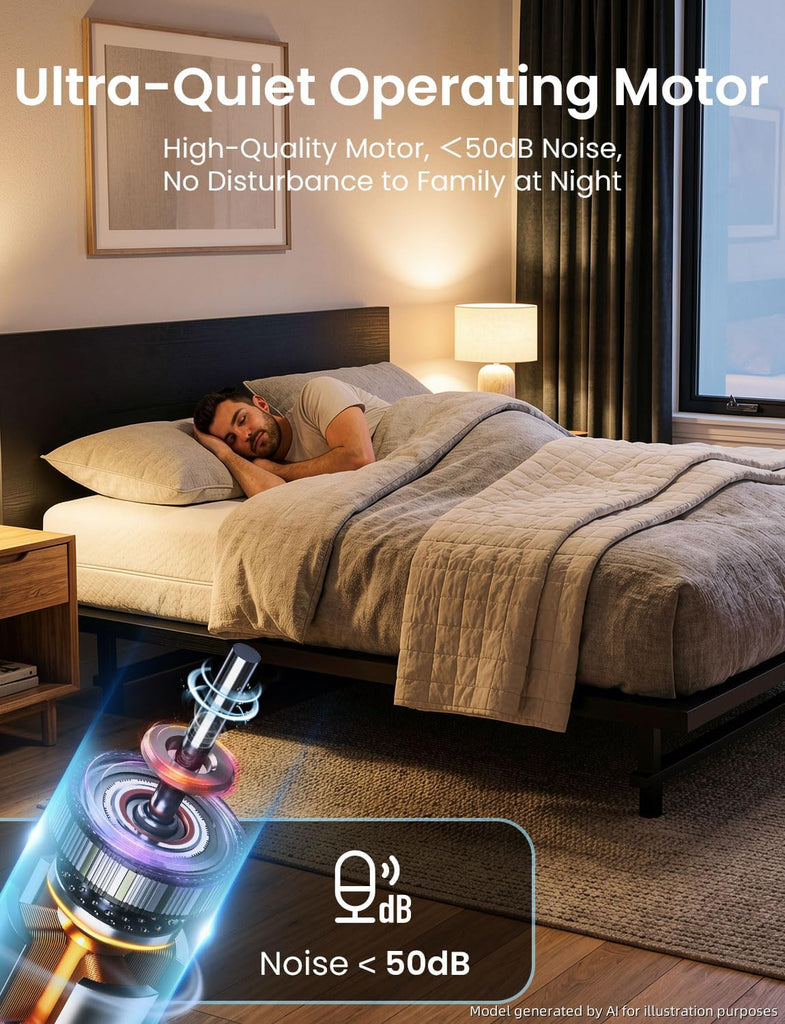 Queen Size Adjustable Bed Frame with Wireless Remote, Zero Gravity & Head & Foot Incline, Heavy-Duty Steel Frame